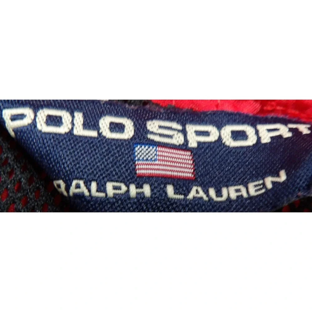 VTG Polo Sport Ralph Lauren Swim Trunks Shorts Nylon Men XL Red Black 90s Board